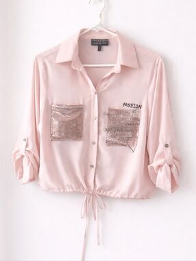 FRANK LYMAN  'Passion' sequin pocket shirt